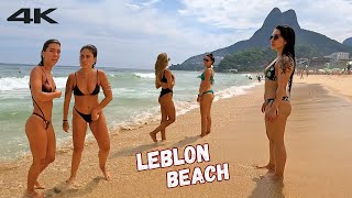 🇧🇷 Walking on Leblon Beach on a calm and relaxing day 4K [upl. by Barnaby]