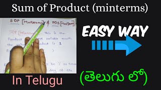 SOP minterms in teluguDigital electronics telugu DLD STLDBTech DegreeDiploma [upl. by Itsim192]