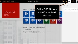 Office 365 Groups Notification Panel Appears [upl. by Airet]