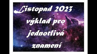 Výklad karet pro jednotlivá znamení na listopad 2023 [upl. by Cinnamon736]