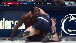 184 LBS 1 Bo Nickal Penn State vs 2 Myles Martin Ohio State  Big Ten Wrestling [upl. by Ellenij]