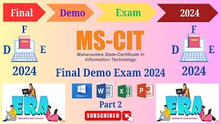 MSCIT Final Exam Demo 2024 Part2  Full Demo 50 OUT 50 Marks all4urknowledge24x7 mscitexam exam [upl. by Babette145]