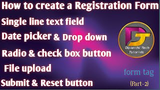 HTML Basic To Advance course How to create a Registration Form [upl. by Akcir169]