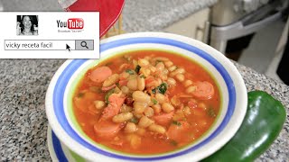 FRIJOLES CHARROS  Vicky Receta Facil [upl. by Sharp278]