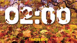 Autumn 2 Minute Fall Timer with Calming Music 🍂 and Alarm at End [upl. by Nelhsa]