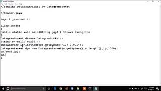 Java Programming  Datagram Socket in Java [upl. by Kevin]