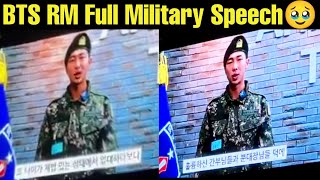 BTS RM Full Military Speech 😭 RM Ceremony Speech 🥹 bts rm military kpop live speech [upl. by Aciemaj966]