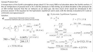 Barometric Equations  Variation of Pressure with Altitude Fluid Statics [upl. by Theola]