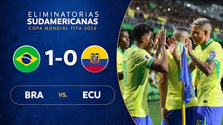 BRASIL vs ECUADOR 10  RESUMEN  ELIMINATORIAS SUDAMERICANAS  FECHA 7 [upl. by Meridel]