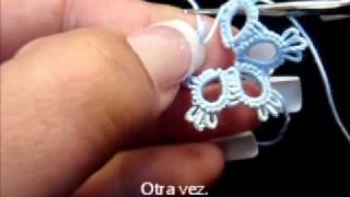 FrivoliteTatting lesson 56  como cerrar una flor  union alternativa [upl. by Neerihs]