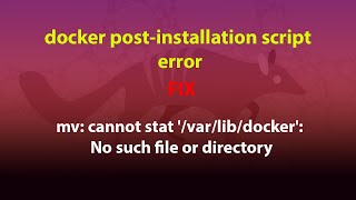 UBUNTU FIX mv cannot stat varlibdocker No such file or directory [upl. by Pinzler]