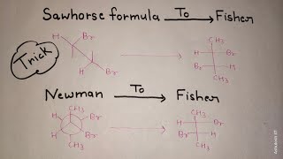 Super Conversion Trick Newman  Sawhorse  Fisher Projection Stereochemistry [upl. by Holladay]