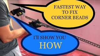 How to fit corner beads to plasterboard  Fastest way  Plastering guru [upl. by Vinni37]