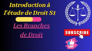 Introduction à létude de Droit S1 Partie 2 Les Branches de Droit [upl. by Nadler]