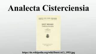 Analecta Cisterciensia [upl. by Paryavi]