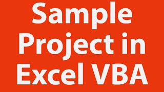 A sample project using Excel VBA [upl. by Aidil59]