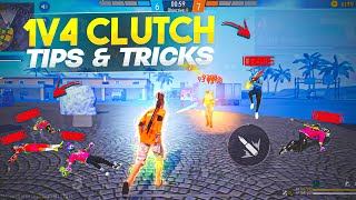 1 vs 4 Clutch Tips And Tricks 🔥 Free Fire Max [upl. by Llahsram827]