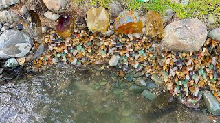 Finding Natural Amethyst Crystal Chalcedony Gemstone In River Near The Mountain Episode84 [upl. by Notsniw185]