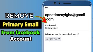 How to Remove Primary Email in Facebook 2022  Facebook se primary email kaise hataye [upl. by Liek866]