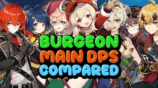 Whos the best BURGEON Pyro Main DPS  7 Characters Compared  Builds and Showcase  Genshin Impact [upl. by Fuld745]