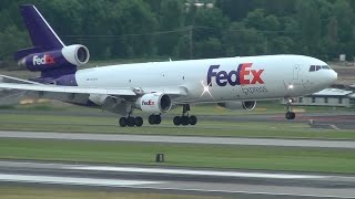 FedEx N624FE MD11 Landing Portland Airport PDX [upl. by Inat360]