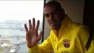 FC Barcelona  Valdés sends his greetings from Yokohama [upl. by Yllim739]