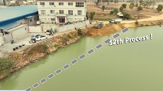 New Update 12th Days Hard Road Construction On Deep Water Canal By Dozer D31p With Dump Trucks [upl. by Kannav]