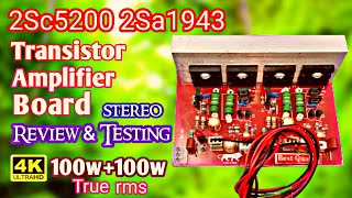 2Sc5200 2Sa1943 Transistor 200watt Stereo Amplifier board Wiring amp Sound Testing technicalinside2 [upl. by Lucho]