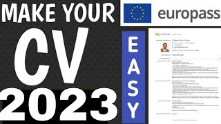 Create Free CV For Europ l Europass For Europ Jobs l Europass CV Format Europasscv [upl. by Heriberto]