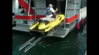 Driveon Autoleveling PWC Ramp on Houseboat Side View [upl. by Reyna]