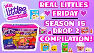 REAL LITTLES FRIDAY Complete Collection COMPILATION UNBOXING Shopkins Season 15 Micro Mart Drop 2 [upl. by Poole524]