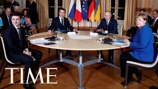 Russia President Putin And Ukraine President Zelensky Sit Down For Peace Talks For First Time  TIME [upl. by Calder]