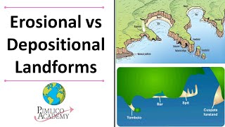 Difference between erosional and depositional landforms [upl. by Erv]