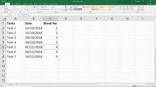 Excel Formula  Find the Week Number from any given Date [upl. by Aitan]