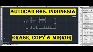 PART 4 TUTORIAL AUTOCAD UNTUK PEMULA  ERASE COPY MIRROR [upl. by Rachel]