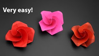 Easiest Origami Rose Ever  How to Fold  Valentines Day Gift [upl. by Krystal]