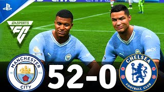 FC 24 Gameplay  Man City 520 Chelsea  Ft Messi  Ronaldo Mbappe Haaland Neymar Salah [upl. by Albion514]