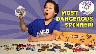 WORLD’S DANGEROUS SPINNER Rare Fidget Spinners Surprise Box amp Platinum Spinners Collection [upl. by Anaizit]