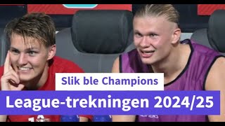 Erling Braut Haaland  Slik ble Champions League trekningen 2024  fotball [upl. by Sherwin]