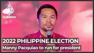 The boxing star Manny Pacquiao to run for Philippines president [upl. by Onifur879]