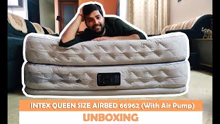 Inflatable Intex Queen Size Air Bed Unboxing and Review [upl. by Enelram]