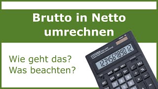 Brutto in Netto umrechnen  schnell amp einfach Gehaltsrechner [upl. by Seuqirdor11]