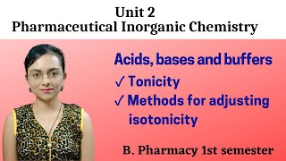 Tonicity  Methods for adjusting Isotonicity  Pharmaceutical Inorgnic chemistry  Unit 2 B pharm [upl. by Arved]