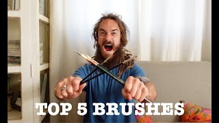 Top 5 Oil Painting Brushes [upl. by Lertnek373]