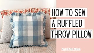 Ruffled Throw Pillow Sewing Tutorial [upl. by Megen]