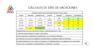 Ejemplo Calculo Días de Vacaciones [upl. by Liartnod202]