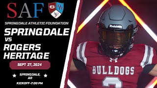 2024 Springdale High School Football  Springdale vs Rogers Heritage [upl. by Dachi]