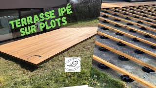 comment faire une terrasse en bois sur plots réglables [upl. by Hayne344]