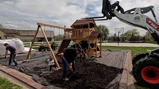 Play Set Reveal Basketball Hoops Down amp Planting Big Trees 🙌😍🌲  Garden Answer [upl. by Spiegleman]