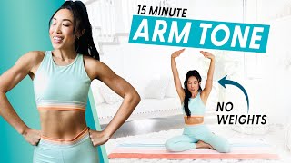 15 Minute Arm Burnout weightless upper body workout [upl. by Aielam]